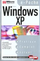 Couverture du livre « Poche Windows Xp » de Wolf aux éditions Micro Application