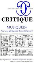 Couverture du livre « Revue critique n.639 : musique(s), pour une généalogie du contemporain » de  aux éditions Minuit