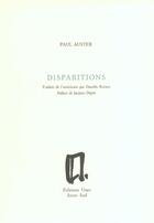 Couverture du livre « Disparitions » de Paul Auster aux éditions Actes Sud