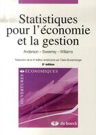 Couverture du livre « Statistiques Pour L'Economie Et La Gestion » de Anderson aux éditions De Boeck