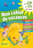 Couverture du livre « Mon cahier de vacances/cp au ce1 » de Piccolia aux éditions Piccolia