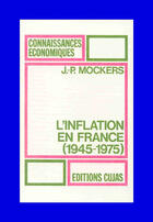 Couverture du livre « L'inflation en france » de Jean-Pierre Mockers aux éditions Cujas