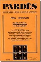 Couverture du livre « PARDES T.3 ; Paris-Jérusalem ; les Juifs de France : aventure personnelle ou destin collectif » de  aux éditions Cerf