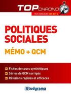 Couverture du livre « Politiques sociales ; mémo + QCM » de Michelle Gagnadoux aux éditions Studyrama