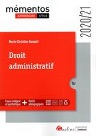 Couverture du livre « Droit administratif (édition 2020/2021) » de Marie-Christine Rouault aux éditions Gualino