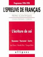 Couverture du livre « L'ecriture de soi » de Picano/Bilon/Bafaro aux éditions Ellipses