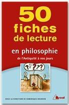 Couverture du livre « 50 fiches de lecture en philosophie » de Bourdin aux éditions Breal