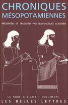 Couverture du livre « Chroniques mésopotamiennes » de Anonyme aux éditions Belles Lettres