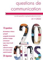 Couverture du livre « Questions de communication Tome 41/2022 : 20 ans, 10 questions, 20 réponses » de Jacques Walter et Beatrice Fleury aux éditions Edul
