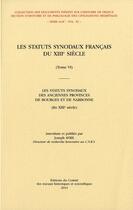 Couverture du livre « Statuts synodaux francais du xiiie siecle » de Avril Joseph aux éditions Cths Edition
