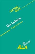 Couverture du livre « Die Lektion : von Eugène Ionesco » de Baptiste Frankinet aux éditions Derquerleser.de