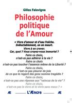 Couverture du livre « Philosophie politique de l'Amour » de Gilles Falavigna aux éditions Aencre