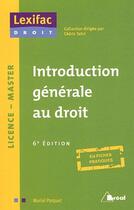 Couverture du livre « Introducction generale au droit » de Parquet aux éditions Breal