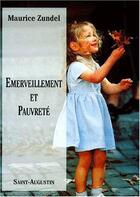 Couverture du livre « Emerveillement et pauvrete » de Zundel aux éditions Saint Augustin