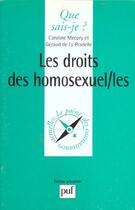 Couverture du livre « Droits des homosexuel/les (les) » de Mecary/La Pradelle(D aux éditions Que Sais-je ?
