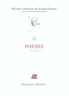 Couverture du livre « OEUVRES COMPLETES : poésie Tome 2 ; 1979-2000 » de Jacques Izoard aux éditions La Difference