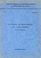 Couverture du livre « Réflexions méthodologiques sur l'enseignement des langues » de Jacqueline Feuillet aux éditions Crini