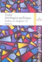 Couverture du livre « Traité théologico-politique ; préface et chapitre XX » de Baruch Spinoza aux éditions Hatier