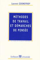 Couverture du livre « Methodes de travail et demarches de pens » de Cosnefroy aux éditions De Boeck