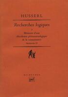 Couverture du livre « Recherches logiques t.3 » de Edmund Husserl aux éditions Puf