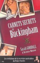 Couverture du livre « Carnets secrets de buckingham » de Goodall-S aux éditions City