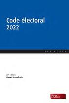 Couverture du livre « Code électoral (édition 2022) » de Herve Cauchois aux éditions Berger-levrault