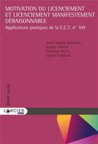 Couverture du livre « Motivation du licenciement et licenciement manisfestement déraisonnable » de  aux éditions Larcier