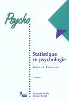 Couverture du livre « Stastistique en psychologie (2e édition) » de Rude/Retel Nathalie/ aux éditions In Press