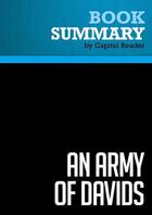 Couverture du livre « Summary: An Army of Davids : Review and Analysis of Glenn Reynolds's Book » de Businessnews Publishing aux éditions Political Book Summaries