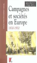 Couverture du livre « Campagnes et societes en europe » de Pigenet M aux éditions Editions De L'atelier