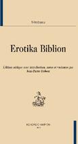 Couverture du livre « Érotika biblion » de Mirabeau aux éditions Honore Champion