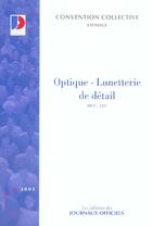 Couverture du livre « Optique ; lunetterie de detail » de  aux éditions Documentation Francaise
