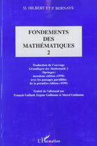 Couverture du livre « Fondements des mathematiques t.2 » de D Hilbert et P Bernays aux éditions L'harmattan