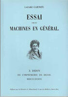 Couverture du livre « Essai sur les machines en général » de Lazare Carnot aux éditions Blanchard