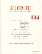 Couverture du livre « Revue l'infini N.14 » de  aux éditions Gallimard