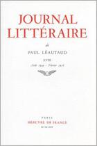 Couverture du livre « Journal litteraire - vol18 - 1949-1956 » de Paul Leautaud aux éditions Mercure De France