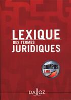 Couverture du livre « Lexique des termes juridiques » de Serge Guinchard aux éditions Dalloz