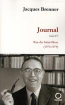 Couverture du livre « Journal Tome 4 » de Jacques Brenner aux éditions Pauvert