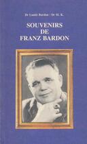 Couverture du livre « Souvenirs de Franz Bardon » de Lumir Bardon aux éditions Moryason