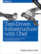 Couverture du livre « Test-Driven Infrastructure with Chef » de Stephen Nelson-Smith aux éditions O'reilly Media