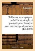 Couverture du livre « Tableaux uroscopiques, ou methode simple et prompte pour l'analyse sans microscope des urines » de Baudoin A aux éditions Hachette Bnf