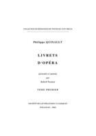 Couverture du livre « Livrets d'opéra » de Philippe Quinault aux éditions Slc