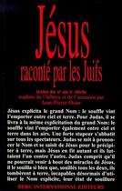 Couverture du livre « Jesus raconte par les juifs » de Jean-Pierre Osier aux éditions Berg International