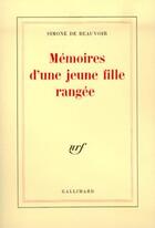 Couverture du livre « Mémoires d'une jeune fille rangée » de Simone De Beauvoir aux éditions Gallimard