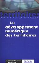 Couverture du livre « Developpement numerique des territoires » de  aux éditions Documentation Francaise