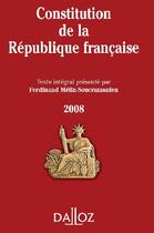 Couverture du livre « Constitution de la République française (édition 2008) » de Ferdinand Melin-Soucramanien aux éditions Dalloz