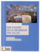 Couverture du livre « Des causes de la grandeur des villes » de Giovanni Botero aux éditions Editions Rue D'ulm