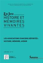 Couverture du livre « Les associations d'anciens deportes : histoire, memoire, avenir - en jeu, n 15/juin 2022 » de Fauser/Lescure aux éditions Pu Du Septentrion