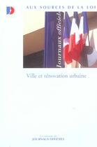 Couverture du livre « Ville et renovation urbaine » de  aux éditions Documentation Francaise