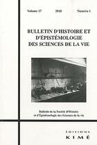 Couverture du livre « BULLETIN D'HISTOIRE ET D'EPISTEMOLOGIE DES SCIENCES DE LA VIE n.17/1 » de  aux éditions Kime